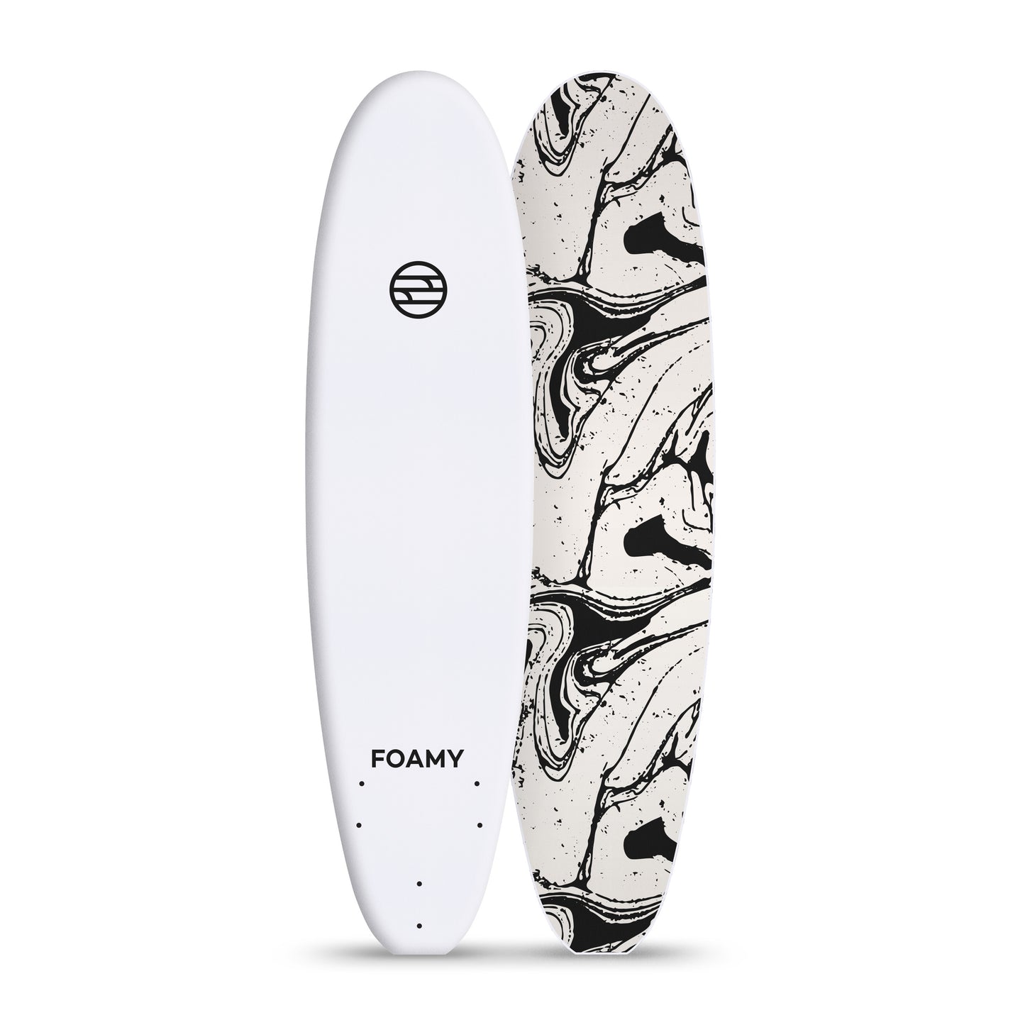 8' Gunner White & Black Marbled (FCS1 Fin Boxes)
